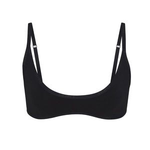 Cotton logo scope neck bralette